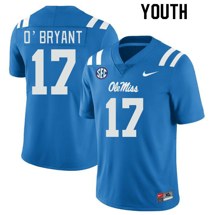 Youth #17 Richard O'Bryant Ole Miss Rebels College Football Jerseyes Stitched Sale-Powder Blue